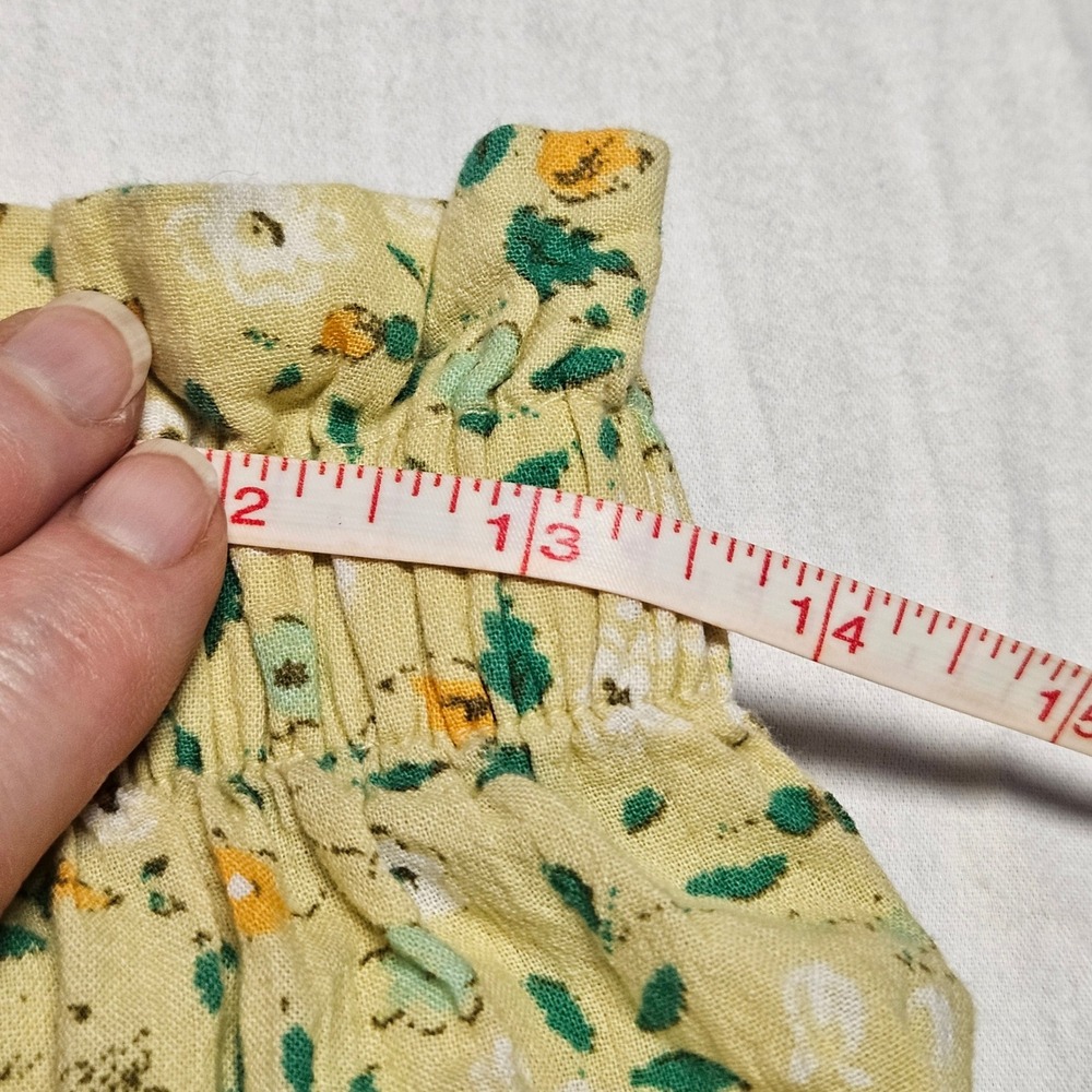 Aerie Ruffle Skort Women M Yellow Floral Smocked Cotton Boho Festival Shorts - Picture 4 of 8